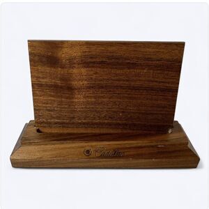 Vtg Cadillac Wooden Business Card Holder Photo Display Stand Salesman Desk 6"‎